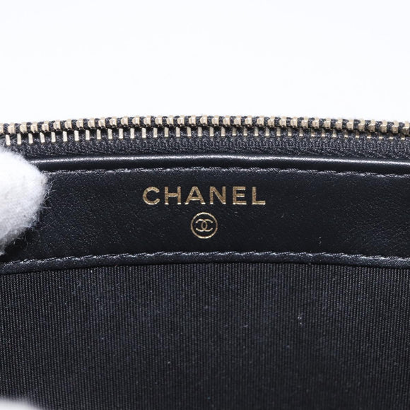 CHANEL Matelasse Chain Shoulder Bag Calf Skin Black Gold CC Auth 187491SAM