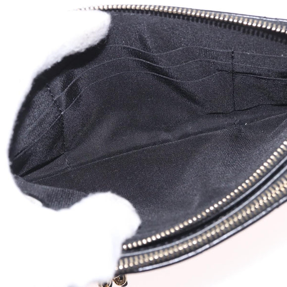CHANEL Matelasse Chain Shoulder Bag Calf Skin Black Gold CC Auth 187491SAM