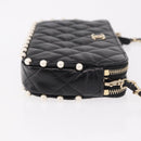 CHANEL Matelasse Chain Shoulder Bag Calf Skin Black Gold CC Auth 187491SAM-3