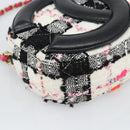 CHANEL Matelasse Chain Shoulder Bag tweed White Gold CC Auth 187493SM-11