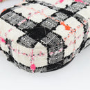 CHANEL Matelasse Chain Shoulder Bag tweed White Gold CC Auth 187493SM-13
