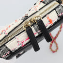 CHANEL Matelasse Chain Shoulder Bag tweed White Gold CC Auth 187493SM-15