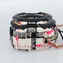 CHANEL Matelasse Chain Shoulder Bag tweed White Gold CC Auth 187493SM-5