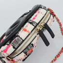 CHANEL Matelasse Chain Shoulder Bag tweed White Gold CC Auth 187493SM-6