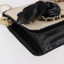 CHANEL Choco Bar Chain Shoulder Bag Lamb Skin Black Gold CC Auth 187494SAM-8