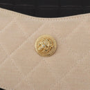 CHANEL Choco Bar Chain Shoulder Bag Lamb Skin Black Gold CC Auth 187494SAM-18