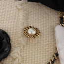 CHANEL Choco Bar Chain Shoulder Bag Lamb Skin Black Gold CC Auth 187494SAM-9