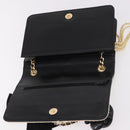 CHANEL Choco Bar Chain Shoulder Bag Lamb Skin Black Gold CC Auth 187494SAM-10
