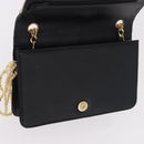 CHANEL Choco Bar Chain Shoulder Bag Lamb Skin Black Gold CC Auth 187494SAM-22