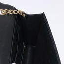CHANEL Choco Bar Chain Shoulder Bag Lamb Skin Black Gold CC Auth 187494SAM-24