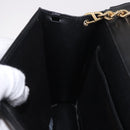 CHANEL Choco Bar Chain Shoulder Bag Lamb Skin Black Gold CC Auth 187494SAM-25