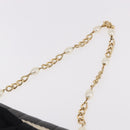 CHANEL Choco Bar Chain Shoulder Bag Lamb Skin Black Gold CC Auth 187494SAM-14