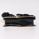 CHANEL Choco Bar Chain Shoulder Bag Lamb Skin Black Gold CC Auth 187494SAM-5
