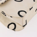 CHANEL Matelasse Chain Hand Bag Canvas White Silver CC Auth 187495V-9