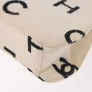 CHANEL Matelasse Chain Hand Bag Canvas White Silver CC Auth 187495V-16