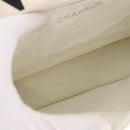 CHANEL Matelasse Chain Hand Bag Canvas White Silver CC Auth 187495V-11