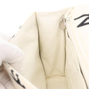 CHANEL Matelasse Chain Hand Bag Canvas White Silver CC Auth 187495V-19