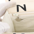 CHANEL Matelasse Chain Hand Bag Canvas White Silver CC Auth 187495V-20