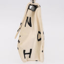 CHANEL Matelasse Chain Hand Bag Canvas White Silver CC Auth 187495V-3