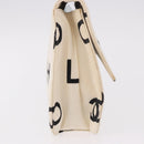 CHANEL Matelasse Chain Hand Bag Canvas White Silver CC Auth 187495V-4
