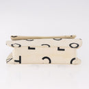 CHANEL Matelasse Chain Hand Bag Canvas White Silver CC Auth 187495V-5
