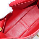 CHANEL Matelasse Chain Shoulder Bag Patent leather Red Gold CC Auth 187496-16