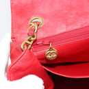 CHANEL Matelasse Chain Shoulder Bag Patent leather Red Gold CC Auth 187496-20