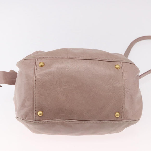 Miu Miu Handtas Leer 2-weg Roze Goud Auth 187497