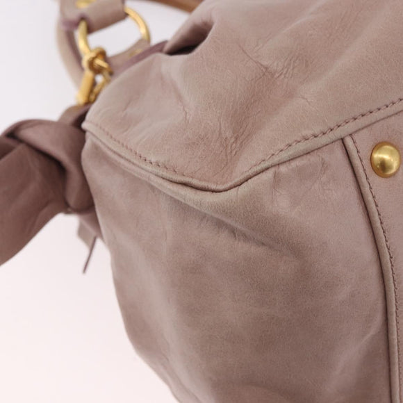 Miu Miu Handtas Leer 2-weg Roze Goud Auth 187497