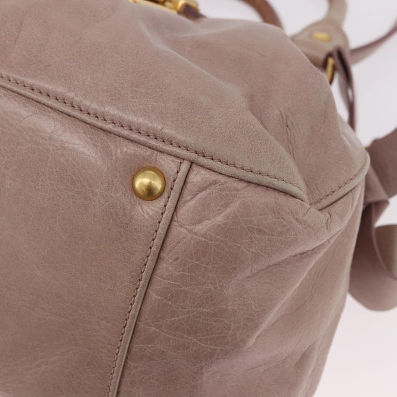 Miu Miu Handtas Leer 2-weg Roze Goud Auth 187497