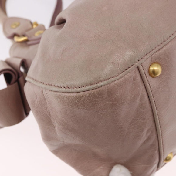Miu Miu Handtas Leer 2-weg Roze Goud Auth 187497