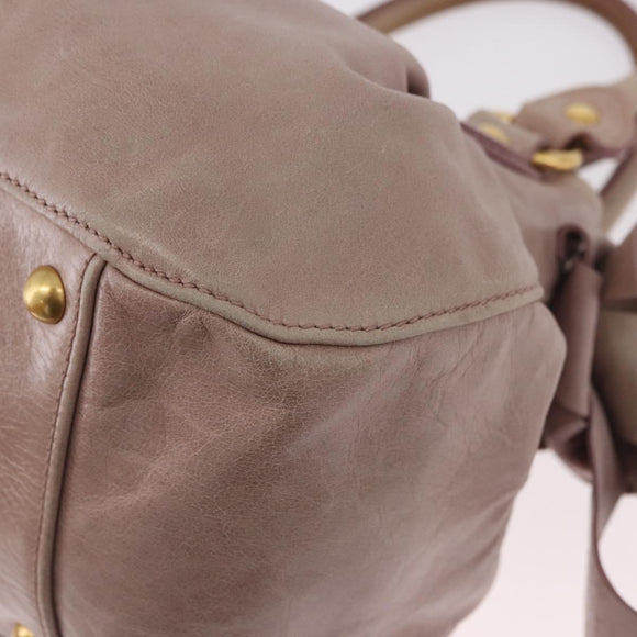 Miu Miu Handtas Leer 2-weg Roze Goud Auth 187497