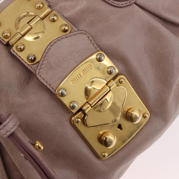 Miu Miu Handtas Leer 2-weg Roze Goud Auth 187497