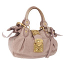 Miu Miu Handtas Leer 2-weg Roze Goud Auth 187497-1