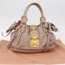 Miu Miu Handtas Leer 2-weg Roze Goud Auth 187497-12
