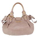Miu Miu Handtas Leer 2-weg Roze Goud Auth 187497-2