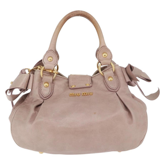 Miu Miu Handtas Leer 2-weg Roze Goud Auth 187497
