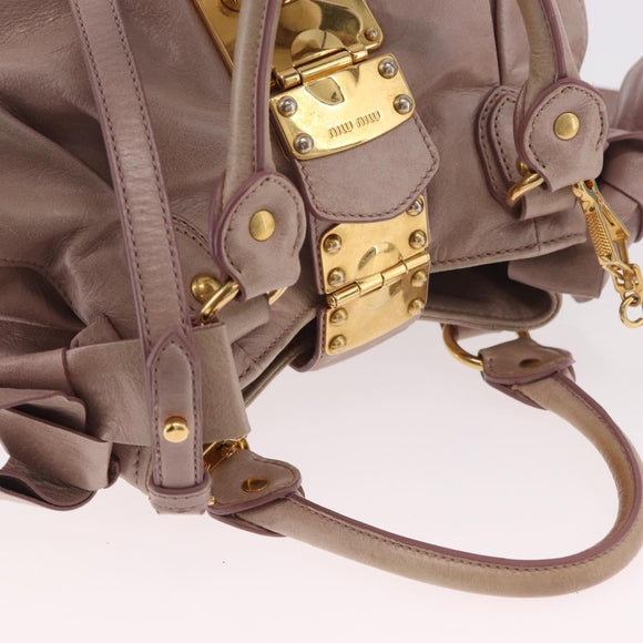 Miu Miu Handtas Leer 2-weg Roze Goud Auth 187497