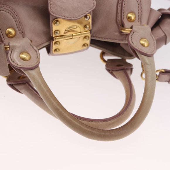 Miu Miu Handtas Leer 2-weg Roze Goud Auth 187497