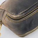 PRADA Handtas Leer 2-weg Beige Goud Auth 187498A-15