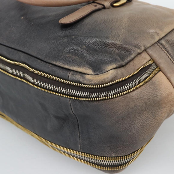 PRADA Handtas Leer 2-weg Beige Goud Auth 187498A