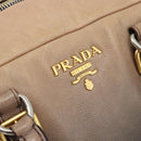 PRADA Handtas Leer 2-weg Beige Goud Auth 187498A-19
