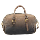 PRADA Handtas Leer 2-weg Beige Goud Auth 187498A-2