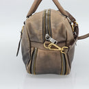 PRADA Handtas Leer 2-weg Beige Goud Auth 187498A-3