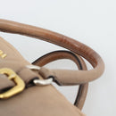 PRADA Handtas Leer 2-weg Beige Goud Auth 187498A-8