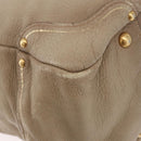 PRADA Hand Bag Leather Beige Gold Auth 187499-16