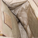 PRADA Hand Bag Leather Beige Gold Auth 187499-21