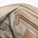 PRADA Hand Bag Leather Beige Gold Auth 187499-24