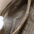 PRADA Hand Bag Leather Beige Gold Auth 187499-25