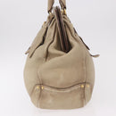 PRADA Hand Bag Leather Beige Gold Auth 187499-4